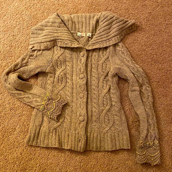 EUC Anthropologie Sleeping on Snow Button Sweater - Picture 2 of 10